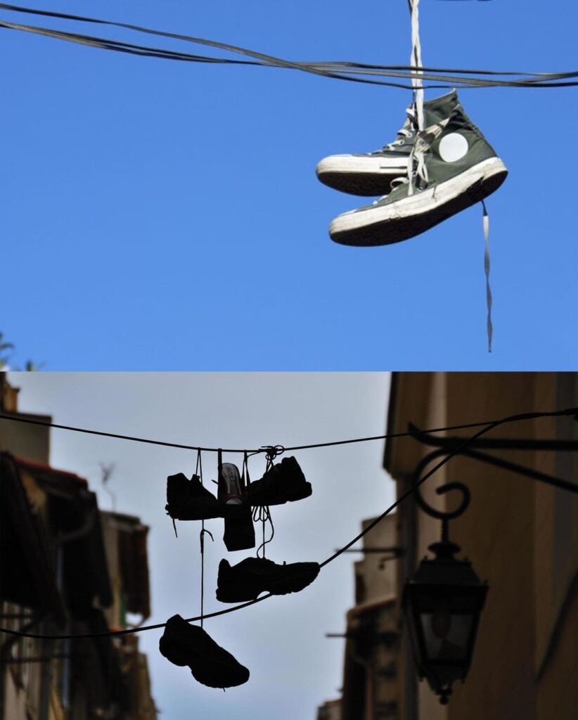 chaussure suspendues affiche-min